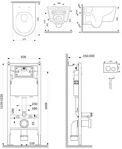 Комплект 6 в 1 Am.Pm Func FlashClean IS90101.8F1701 с кнопкой белый глянцевый, 2
