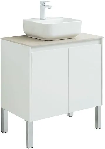 Тумба-умывальник Aquanet Nova Lite 75 белый глянец 00298850+00242338