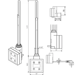 Блок управления Terma KTX3-MS 120-1000 Вт белый WEKT3-K916S, 2