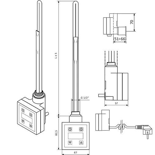Блок управления Terma KTX3-MS 120-1000 Вт белый WEKT3-K916S