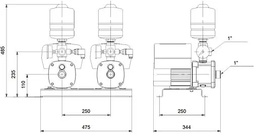 Станция автоматического водоснабжения Grundfos CMBE TWIN 3-62 99220844