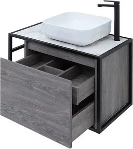 Тумба-умывальник подвесная Aquanet Nova Lite LOFT 75 R дуб рошелье 00261653+ Тумба-умывальник подвесная Aquanet Nova Lite LOFT 75 R дуб рошелье 00261653+, 3