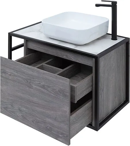 Тумба-умывальник подвесная Aquanet Nova Lite LOFT 75 R дуб рошелье 00261653+