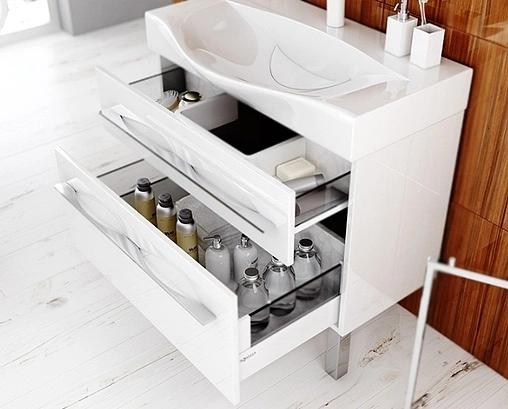 Тумба под умывальник напольная Aqwella Milan 100 белый Mil.01.10/2n/W