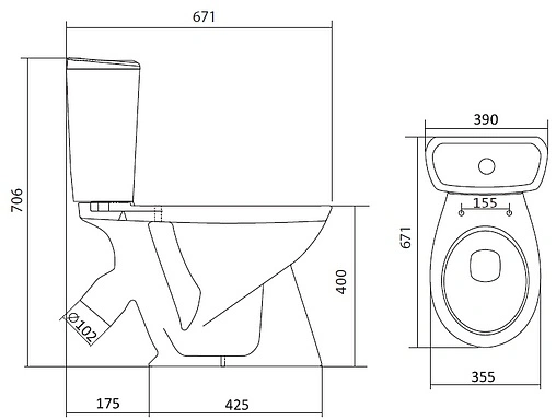 Унитаз-компакт Santek Бриз белый 1WH202569