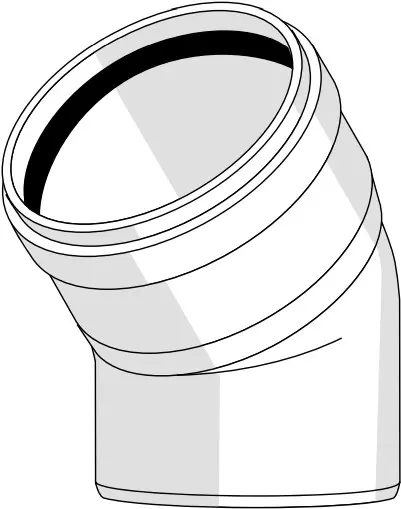 Отвод внутренний бесшумный D=50мм Угол 15° Rehau Raupiano Plus 11210941002, 4