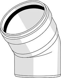 Отвод внутренний бесшумный D=75мм Угол 30° Rehau Raupiano Plus 11211541002, 4