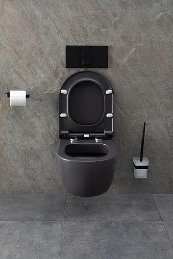 Унитаз подвесной безободковый Allen Brau Priority антрацит 4.31002.AN