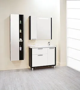 Шкаф-пенал подвесной Aquaton Брайтон 46 белый/венге 1A176803BR500 Шкаф-пенал подвесной Aquaton Брайтон 46 белый/венге 1A176803BR500, 4