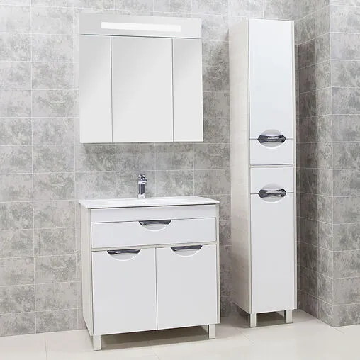 Шкаф-пенал Aquaton Юта 35 белый/выбеленное дерево 1A203403UTAV0