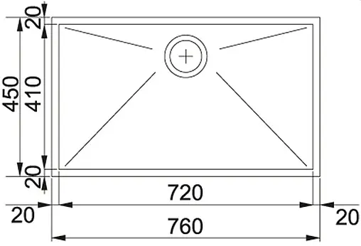 Мойка кухонная Franke Planar PPX 110-72 нержавеющая сталь 122.0198.208