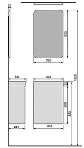Тумба-умывальник подвесная Raval Bionica 40 белый Bio.01.40/P/W+Bio.08.40/W Тумба-умывальник подвесная Raval Bionica 40 белый Bio.01.40/P/W+Bio.08.40/W, 2