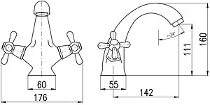 Смеситель для раковины Rav Slezak Morava retro бронза MK128.5SM Смеситель для раковины Rav Slezak Morava retro бронза MK128.5SM, 2