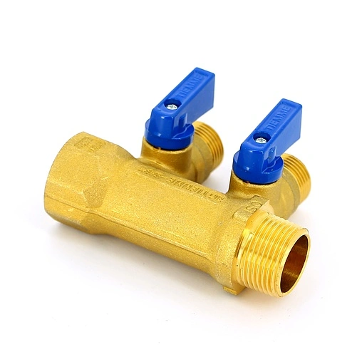 Коллектор запорный проходной 2 отвода ¾&quot;в/н x ½&quot;к Tiemme NINO 1820002