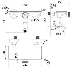 Смеситель для ванны IDDIS Shelfy хром SHESBBTi02WA Смеситель для ванны IDDIS Shelfy хром SHESBBTi02WA, 2