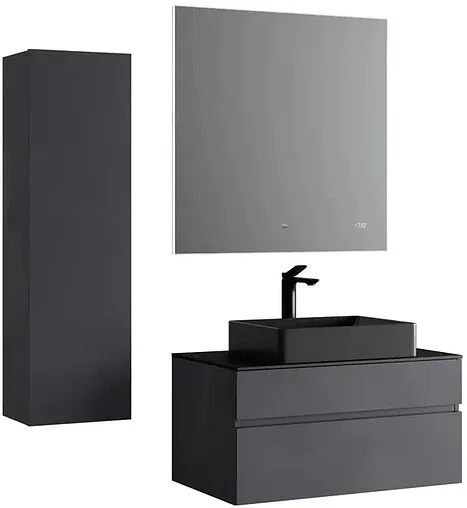 Тумба-умывальник подвесная Raval Decent 80 антрацит Dec.01.80/A/RL