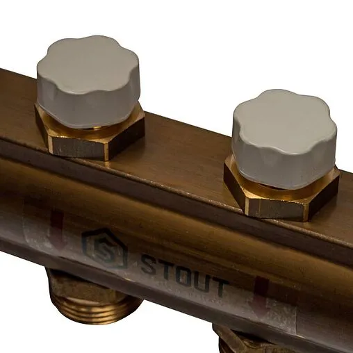 Группа коллекторная без расходомеров 8 отводов 1"в/в x ¾"ек Stout SMB 0468 000008