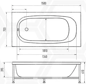 Ванна акриловая Aquanika Norma 150х70 A1015070017 Ванна акриловая Aquanika Norma 150х70 A1015070017, 2