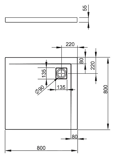 Поддон для душа Radaway Argos C800 4AC88-01