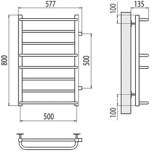 Полотенцесушитель водяной лесенка Terminus Евромикс П8 500х800 бп500 полированная сталь 4670078530158, 2