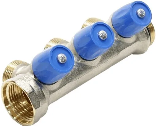 Коллектор регулирующий проходной 3 отвода синий 1&quot;в/н x ¾&quot;ек General Fittings 6300E7N1005B3A