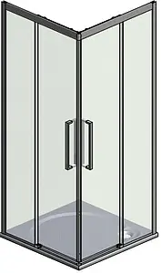 Душевое ограждение 1100x1100мм прозрачное стекло Roltechnik Exclusive Line ECS2L+ECS2P/1100*1100 black elox 560-110000L-05-02+560-110000P-05-02 Душевое ограждение 1100x1100мм прозрачное стекло Roltechnik Exclusive Line ECS2L+ECS2P/1100*1100 black elox 560-110000L-05-02+560-110000P-05-02, 3