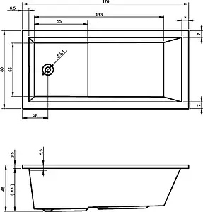 Ванна акриловая Riho LUSSO PLUS 170x80 B006001005, 4
