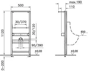 Инсталляция для писсуара VitrA Frame 880-3800 Инсталляция для писсуара VitrA Frame 880-3800, 2