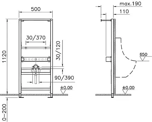 Инсталляция для писсуара VitrA Frame 880-3800