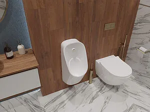 Писсуар с сенсорным смывом от батареи Aquatek белый AQ3060-S-00, 3