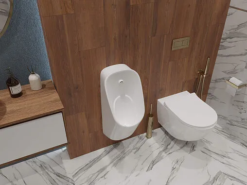 Писсуар с сенсорным смывом от батареи Aquatek белый AQ3060-S-00