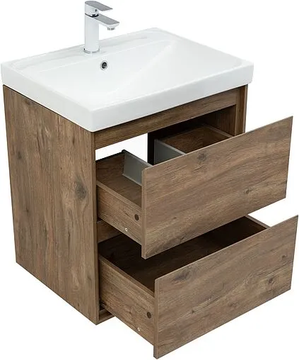 Тумба под умывальник подвесная Aquanet Милан 60 дуб рустикальный 00336377