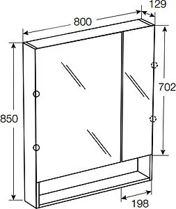 Шкаф-зеркало Roca Gap 80 фиолетовый ZRU9302753, 2