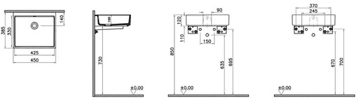 Раковина VitrA ArchiPlan 45 белый 7403B003-0012