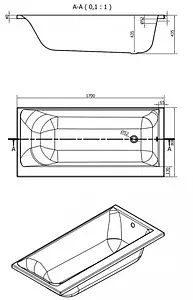 Ванна акриловая Cersanit Smart 170x80 L 63350 Ванна акриловая Cersanit Smart 170x80 L 63350, 2