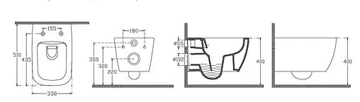 Унитаз подвесной безободковый ISVEA Vea Cubo черный матовый 10VA02001-2N