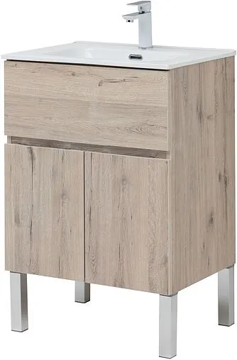 Тумба-умывальник напольная Aquanet Алвита New 60 дуб веллингтон 00277549+00254363