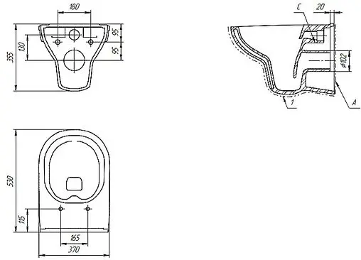 Комплект 6 в 1 Cersanit City CO DPL EO slim 64439 с кнопкой Pilot белый глянцевый