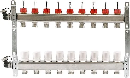 Группа коллекторная с расходомерами 9 отводов 1&quot;в/в x ¾&quot;ек Uni-fitt 450I4309
