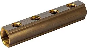 Коллектор распределительный проходной 4 отвода 1"в/в x ½"в Luxor CD 457/4 15022104 Коллектор распределительный проходной 4 отвода 1"в/в x ½"в Luxor CD 457/4 15022104, 1