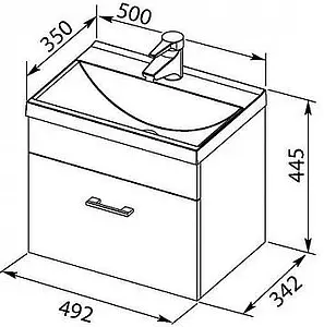 Тумба-умывальник подвесная Aquanet Нота 50 светлый дуб 00159092+00204095 Тумба-умывальник подвесная Aquanet Нота 50 светлый дуб 00159092+00204095, 2