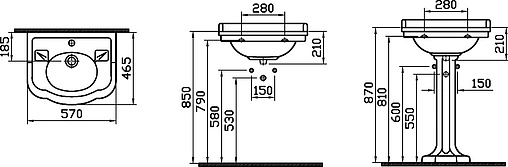 Раковина VitrA Efes 57 белый 6155B003-0001