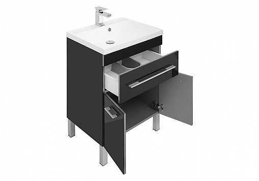 Тумба под умывальник напольная Aquanet Верона 58 чёрный 00182705