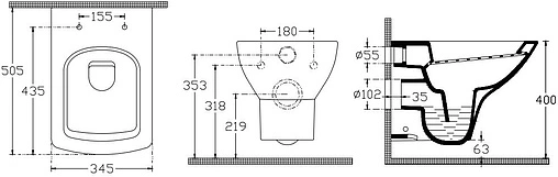 Унитаз подвесной ISVEA Soluzione VI белый 10SZ02002SV