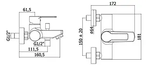 Смеситель для ванны Paffoni Red хром RED022CR Смеситель для ванны Paffoni Red хром RED022CR, 2