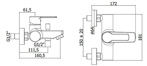 Смеситель для ванны Paffoni Red хром RED022CR