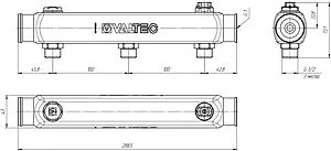 Коллектор распределительный проходной 3 отвода 1"в/в x ½"н Valtec VTc.510.SS.060403 Коллектор распределительный проходной 3 отвода 1"в/в x ½"н Valtec VTc.510.SS.060403, 2
