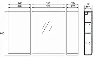 Шкаф-зеркало Cersanit Moduo 120 белый/дуб SB-SW-MOD40/Wh+SB-LS-MOD60/Wh+SB-MD-MOD20-SW, 2
