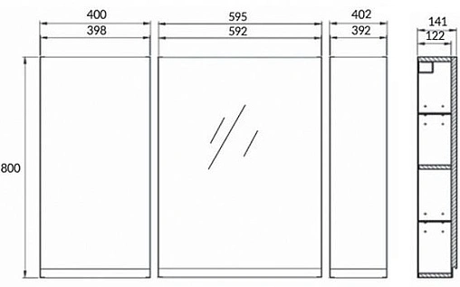 Шкаф-зеркало Cersanit Moduo 120 белый/дуб SB-SW-MOD40/Wh+SB-LS-MOD60/Wh+SB-MD-MOD20-SW Шкаф-зеркало Cersanit Moduo 120 белый/дуб SB-SW-MOD40/Wh+SB-LS-MOD60/Wh+SB-MD-MOD20-SW