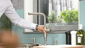 Смеситель для кухни с выдвижным изливом для установки перед окном Blanco Lanora-S-F нержавеющая сталь 526180 Смеситель для кухни с выдвижным изливом для установки перед окном Blanco Lanora-S-F нержавеющая сталь 526180, 4